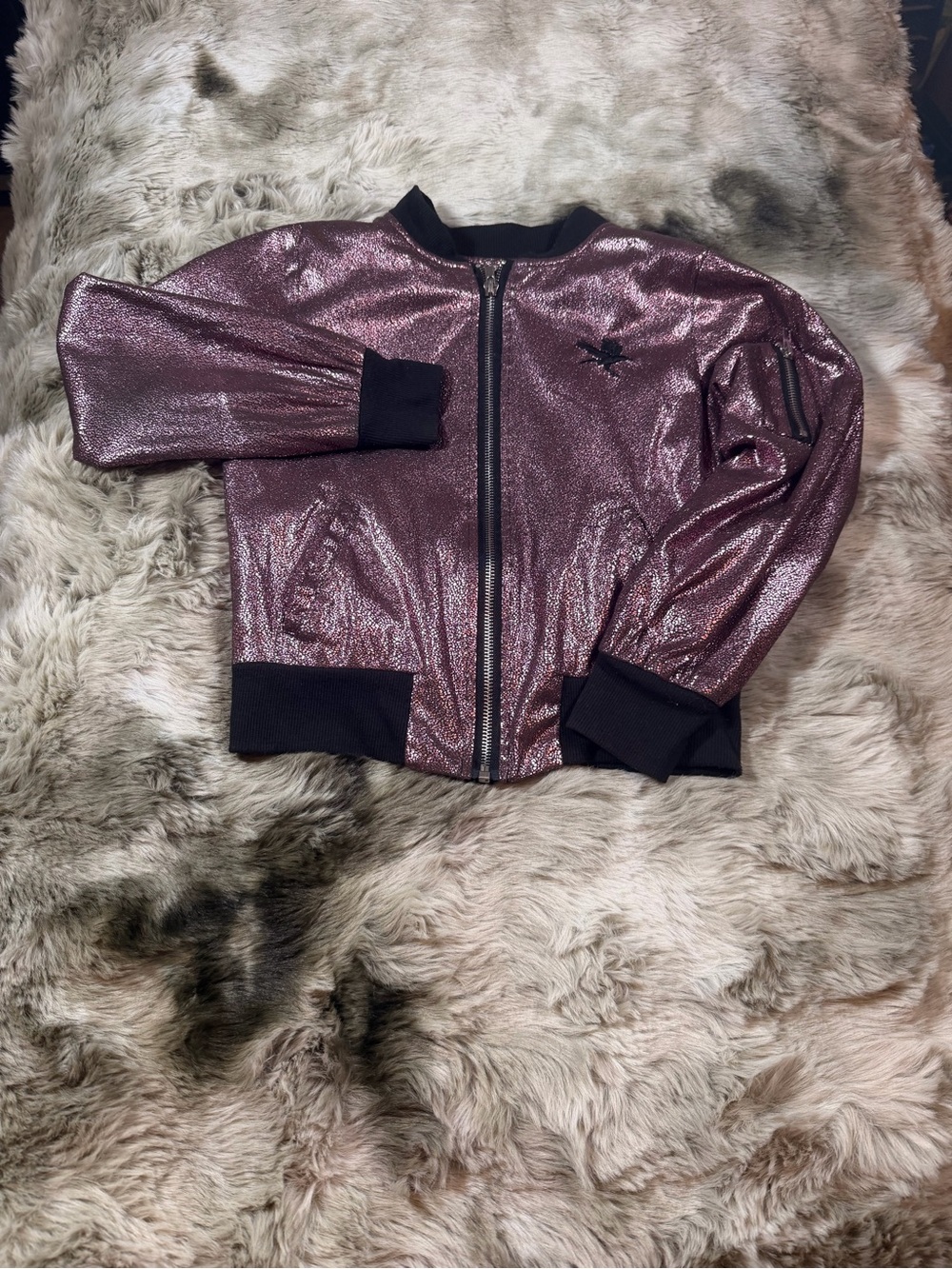 Disney D-Signed Descendants Mal Metallic Bomber Jacket with Black Trim